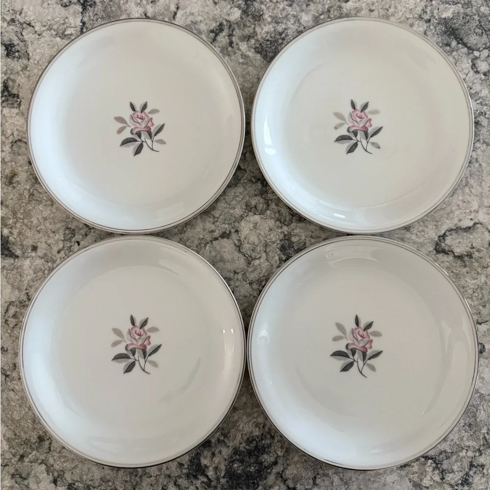 4 - Vintage Noritake “Rosales” Bread and Butter 8” Plates